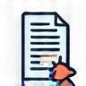 Icon of a document and a magnifying glass