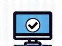 Computer screen with a checkmark